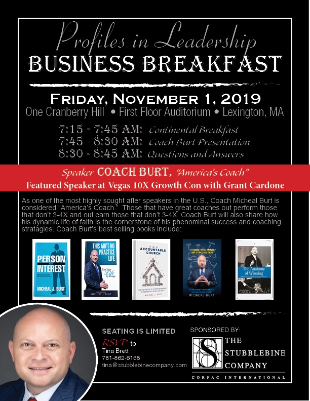 Profiles in Leadership Business Breakfast with Coach Burt